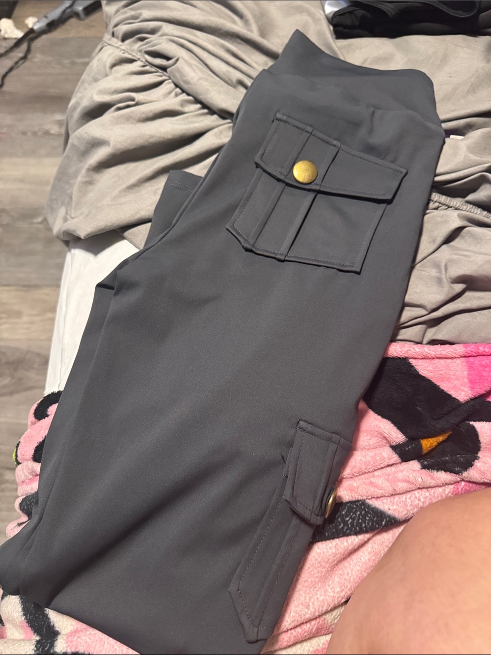 Charcoal Gray Cargo Pocket Leggings
